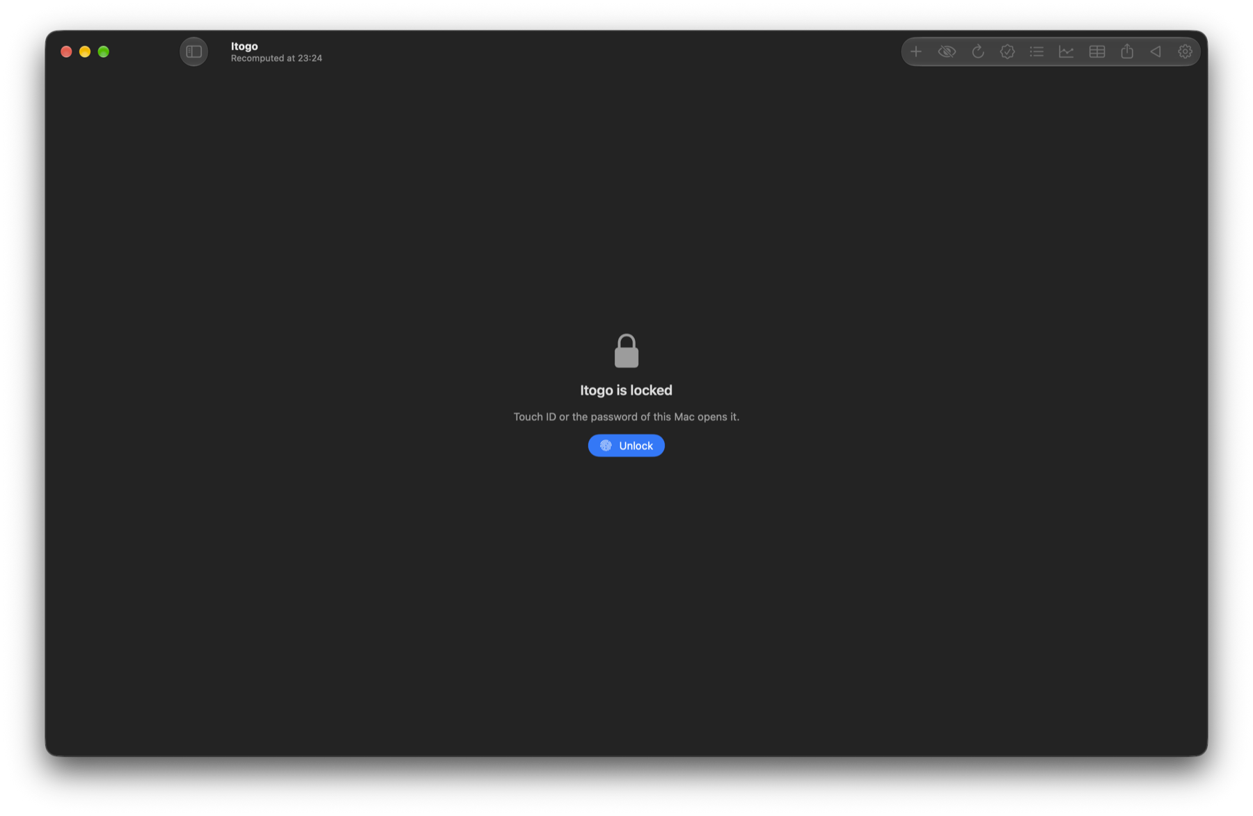 The OhMyMoney window under lock