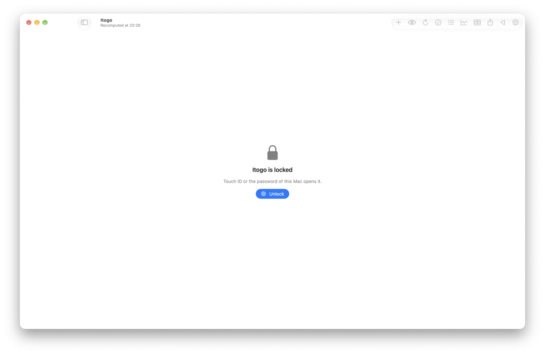 The OhMyMoney window under lock